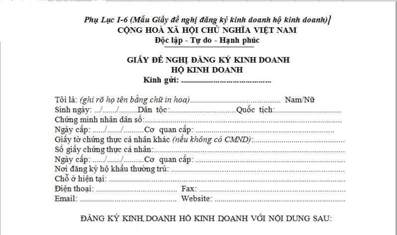 Dịch vụ đăng ký hộ kinh doanh cá thể tại Hà Nội - Uy tín, tận tâm 7 Hồ sơ dịch vụ đăng ký hộ kinh doanh cá thể tại Hà Nội