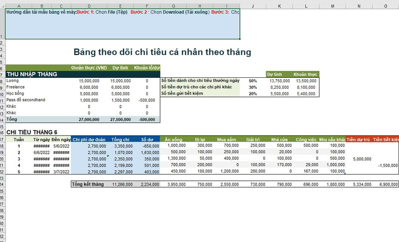 Tổng hợp mẫu báo cáo tài chính cá nhân chuẩn nhất 5 Mẫu báo cáo tài chính cá nhân hàng tháng