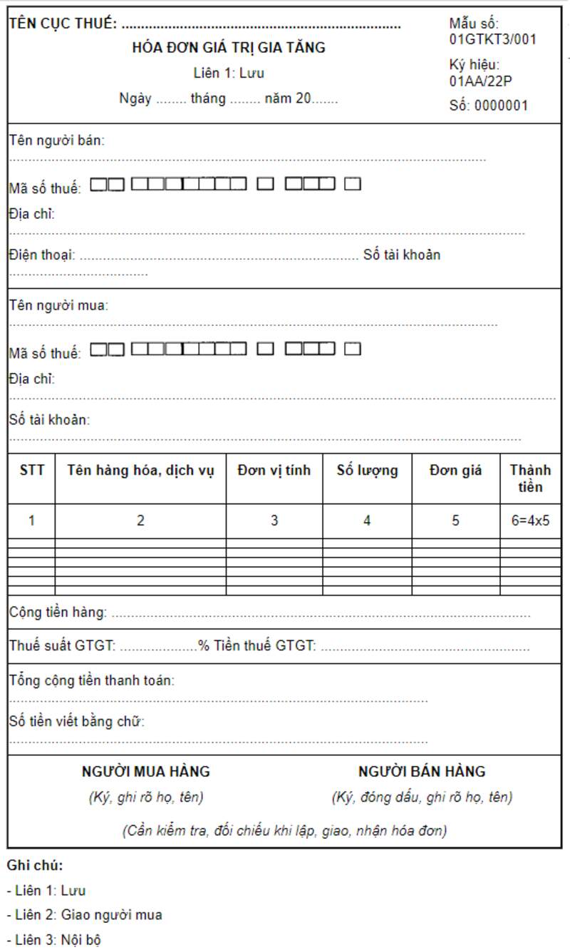 Mẫu hóa đơn điện tử GTGT