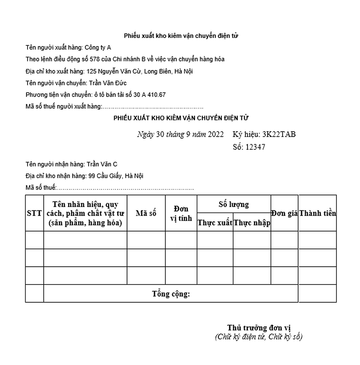 Mẫu hóa đơn điện tử hộ kinh doanh cá thể - Hướng dẫn chi tiết 7 Mẫu hóa đơn điện tử hộ kinh doanh cá thể - Phiếu xuất kho