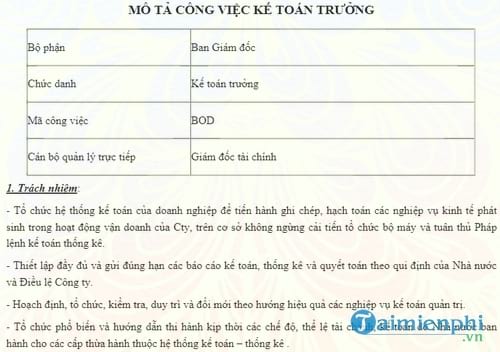 Mô tả công việc kế toán thuế 4 Mô tả công việc kế toán thuế