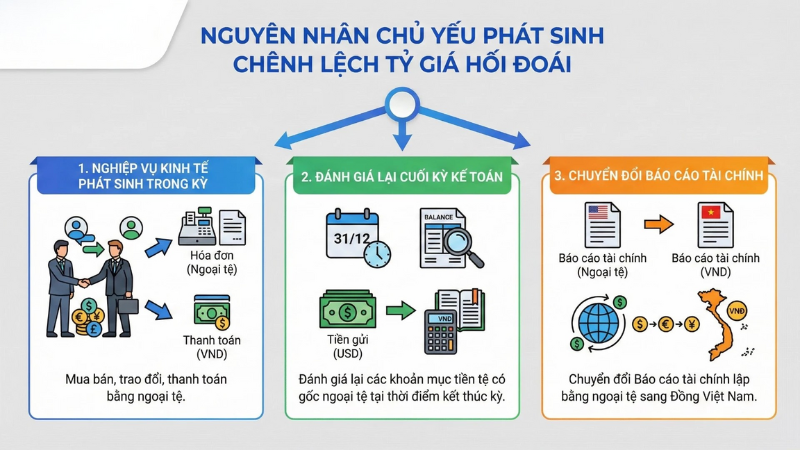 Nguyên nhân chủ yếu phát sinh chênh lệch tỷ giá hối đoái 