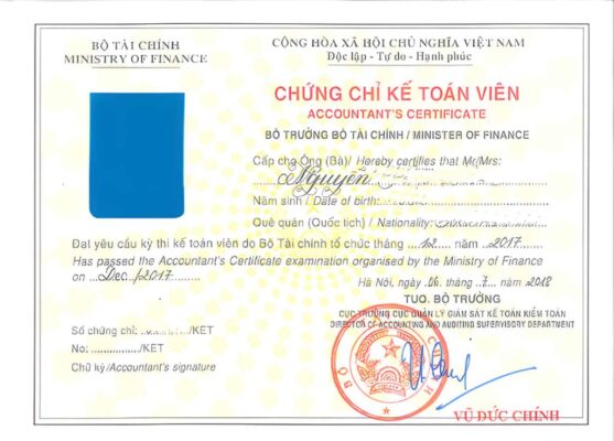 chứng chỉ hành nghề kế toán
