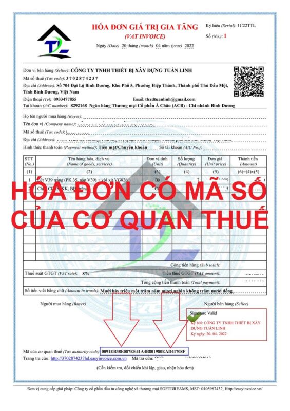 cách xuất hóa đơn có mã của cơ quan thuế