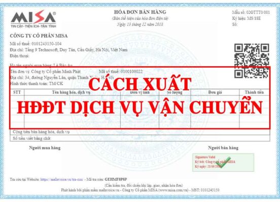 xuất hóa đơn vận tải
